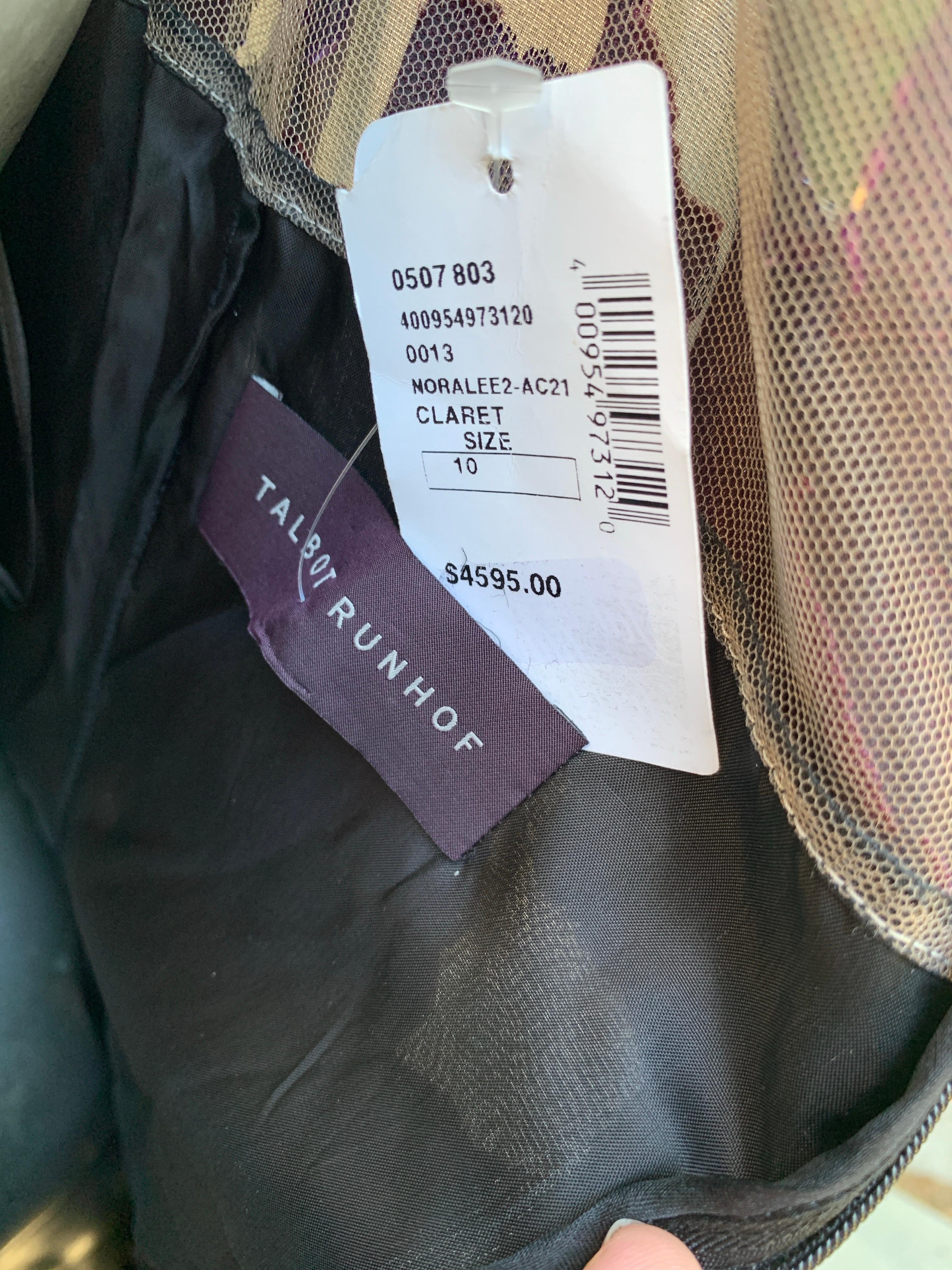 SFA Talbot Runhof Deutschland Atemberaubende Perlen besticktes Abendkleid Größe 10 im Angebot 15