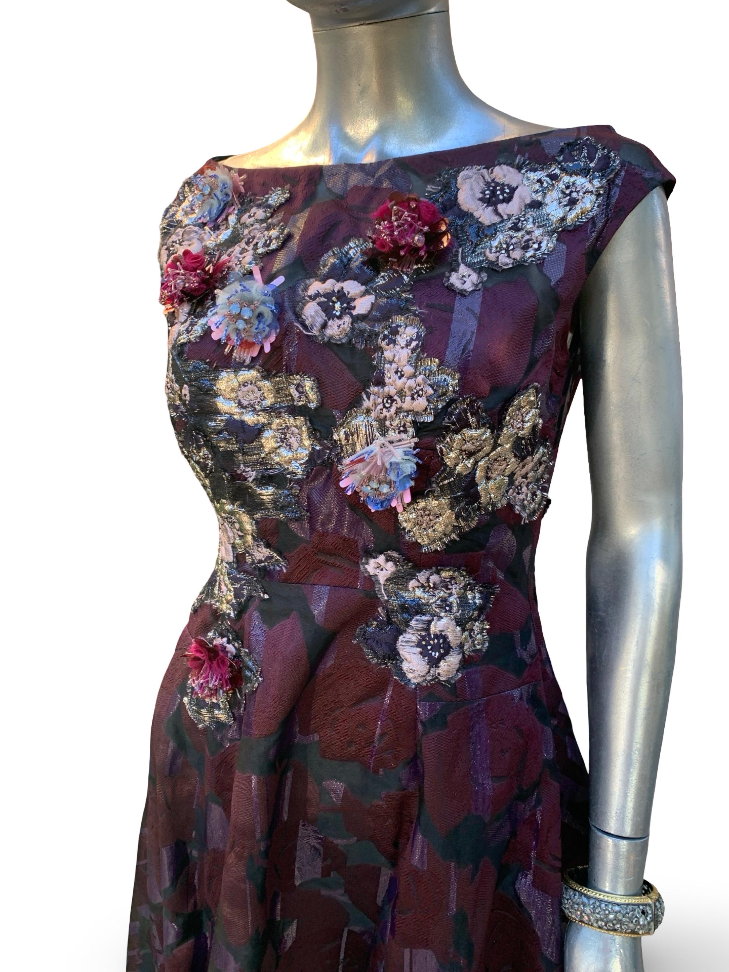 SFA Talbot Runhof Deutschland Atemberaubende Perlen besticktes Abendkleid Größe 10 Damen im Angebot