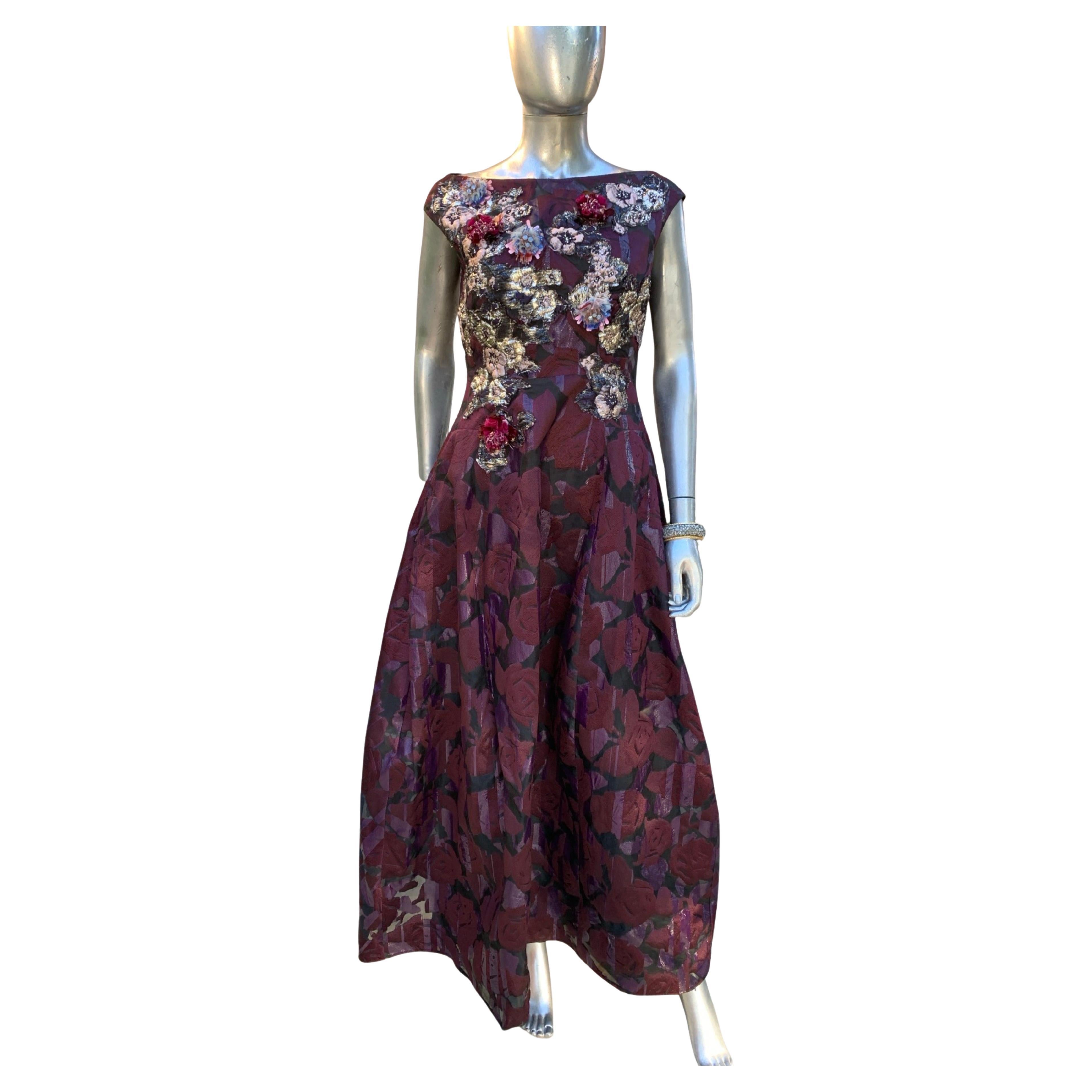 SFA Talbot Runhof Germany Stunning Beaded Embroidered Evening Dress Size 10