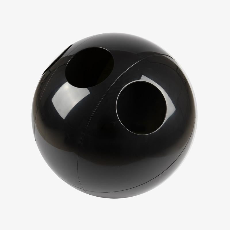 Italian Sfera ABS Black Natural - Design recycling bin For Sale