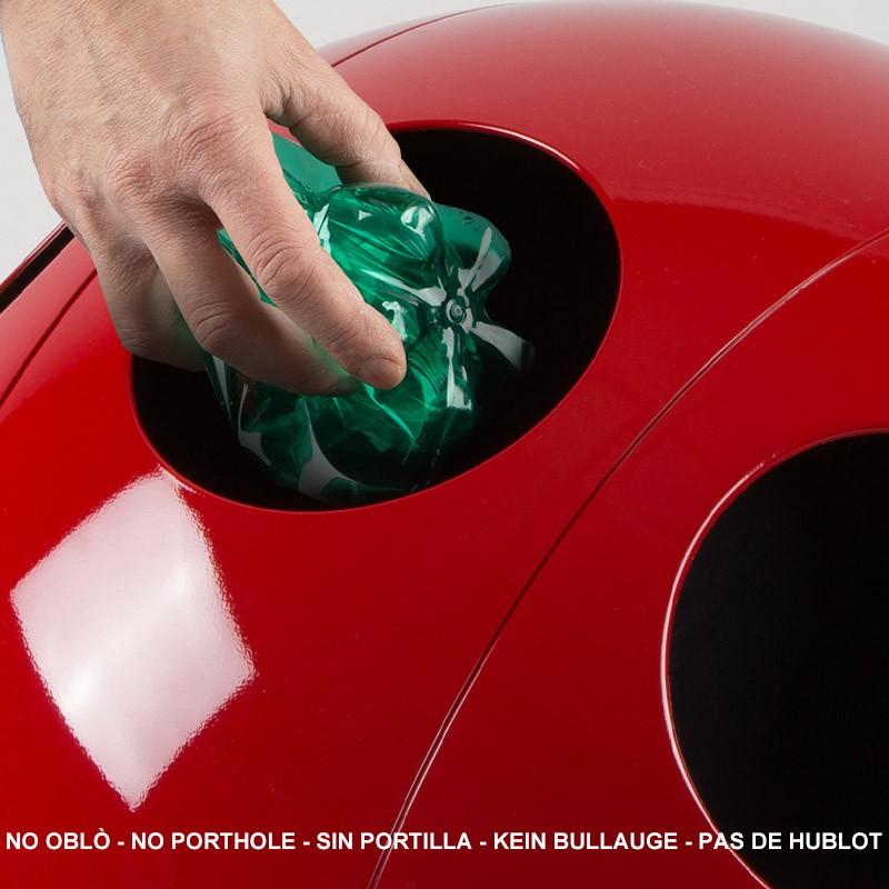 Bola de Gala Rojo Brillante - Papelera de diseño Italian en venta
