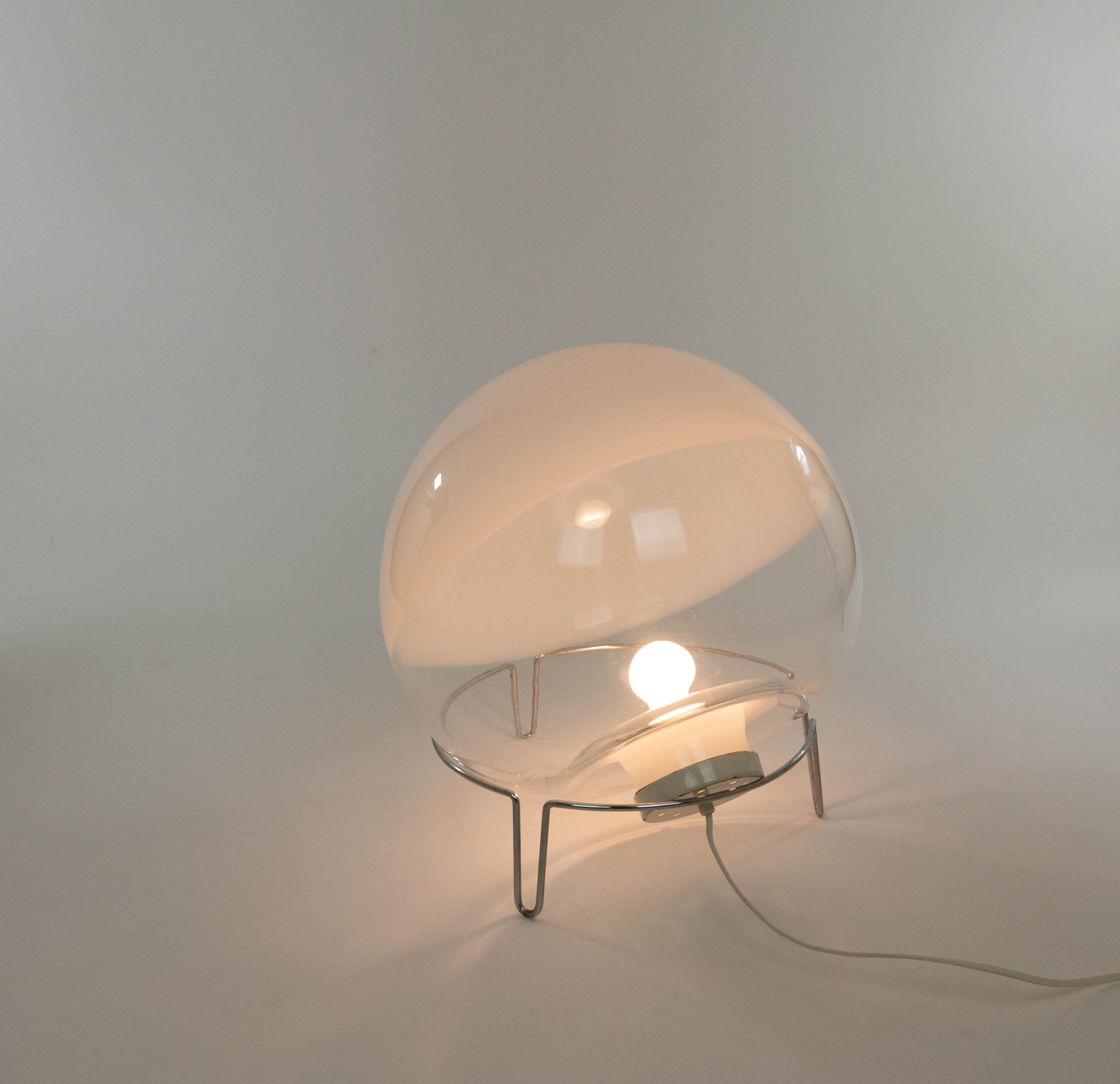 Polychromed Sfera table/floor lamp designed by Angelo Mangiarotti for Skipper Pollux, 1980's For Sale