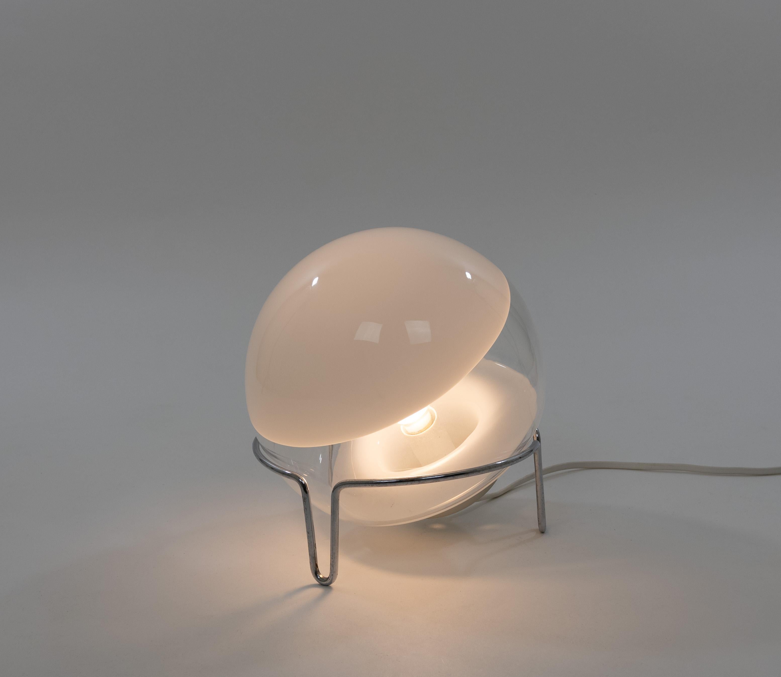 Mid-Century Modern Lampe de table Sfera d'Angelo Mangiarotti en verre de Murano pour Skipper, 1980 en vente