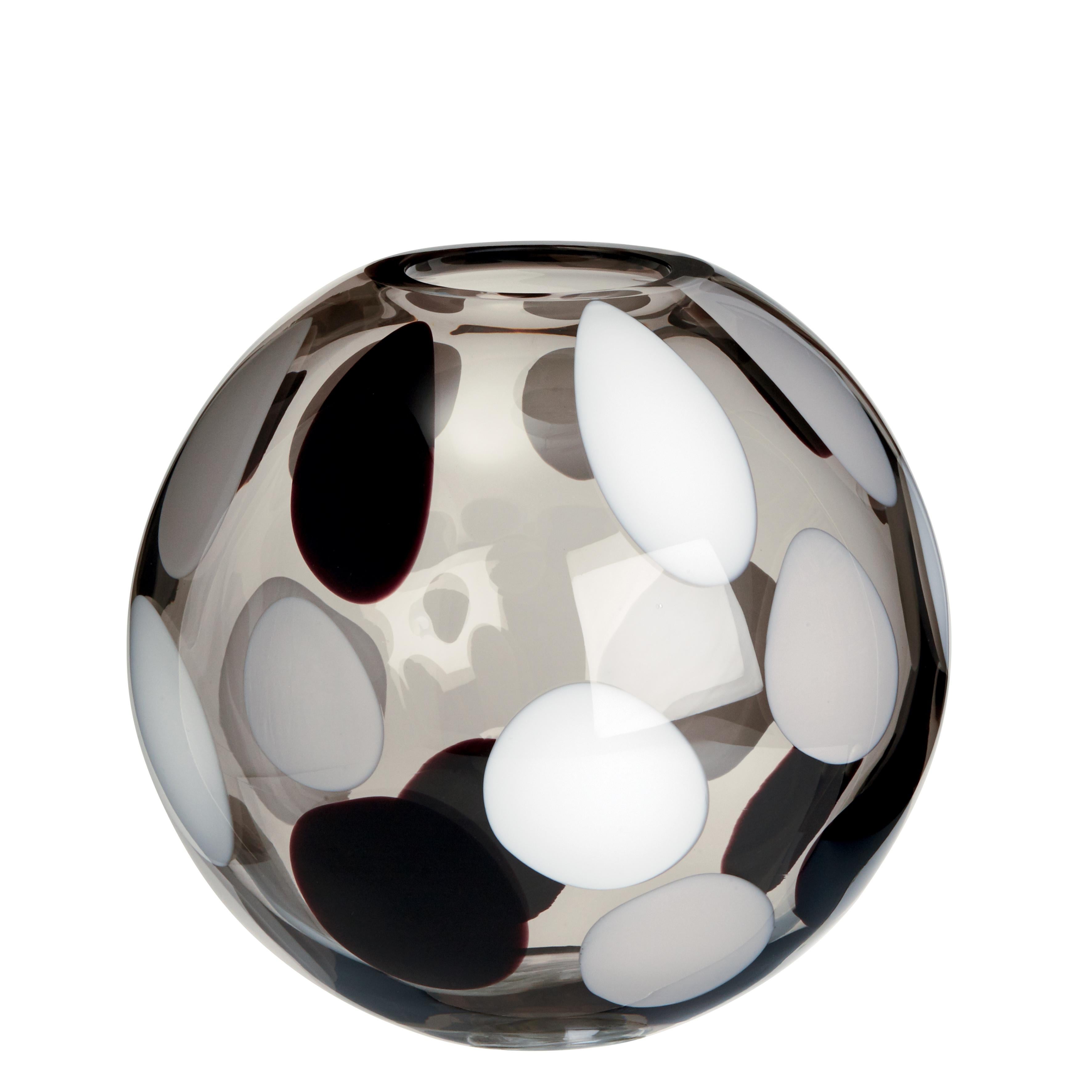 Sfera-Vase in Weiß, Grau und Schwarz von Carlo Moretti im Angebot