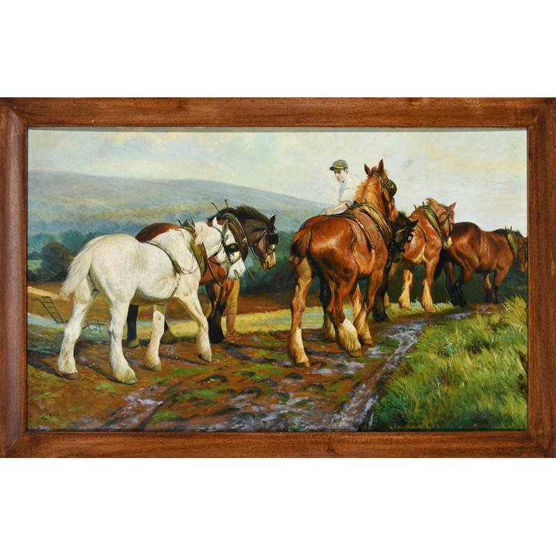 landscape with horses painting