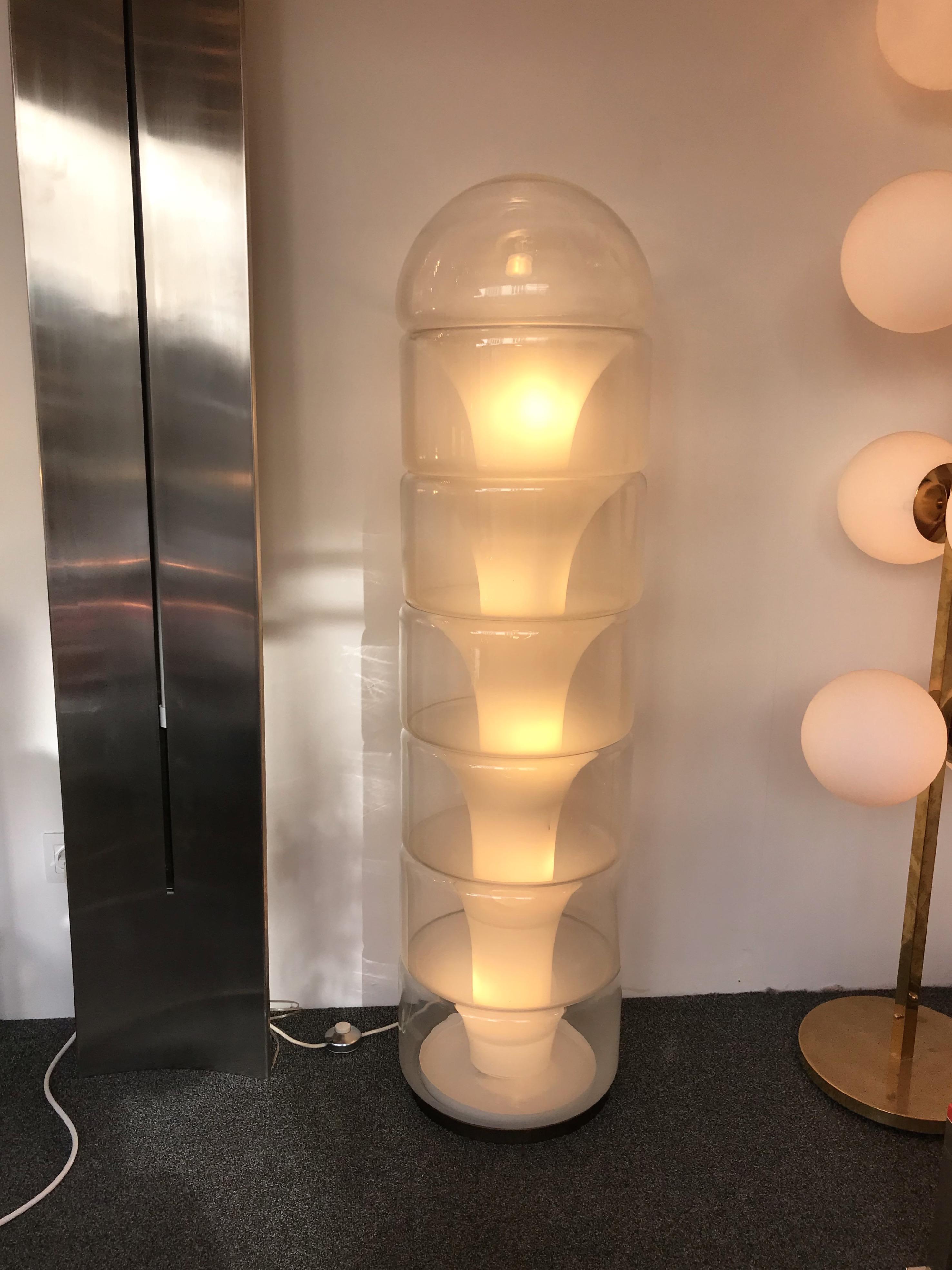 Murano Glass Sfumato Floor Lamp LT316 by Carlo Nason for Mazzega, Italy, 1970s