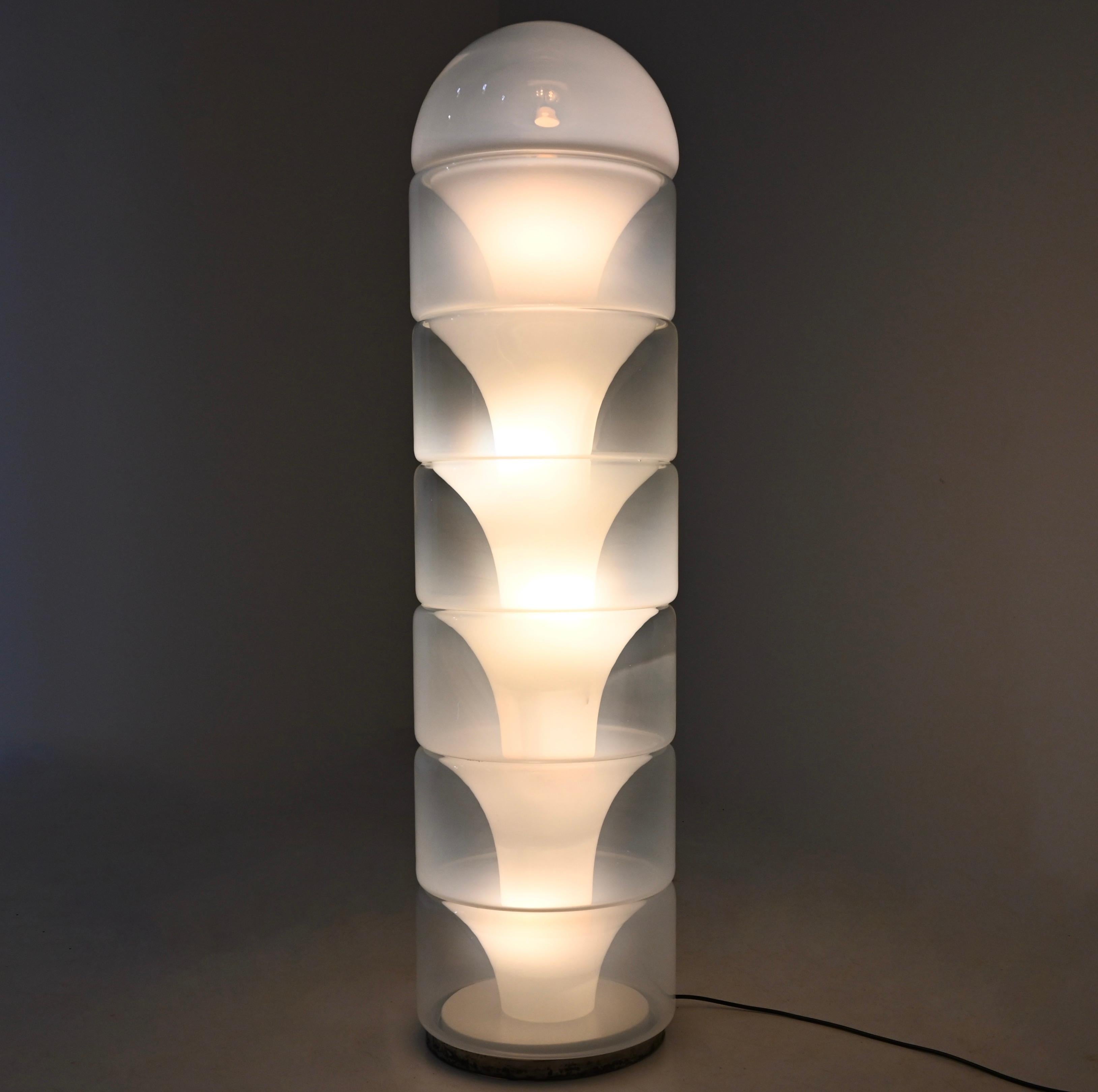 Metal Sfumato LT316 Floor Lamp in Murano Glass by Carlo Nason for Mazzega, 1970s