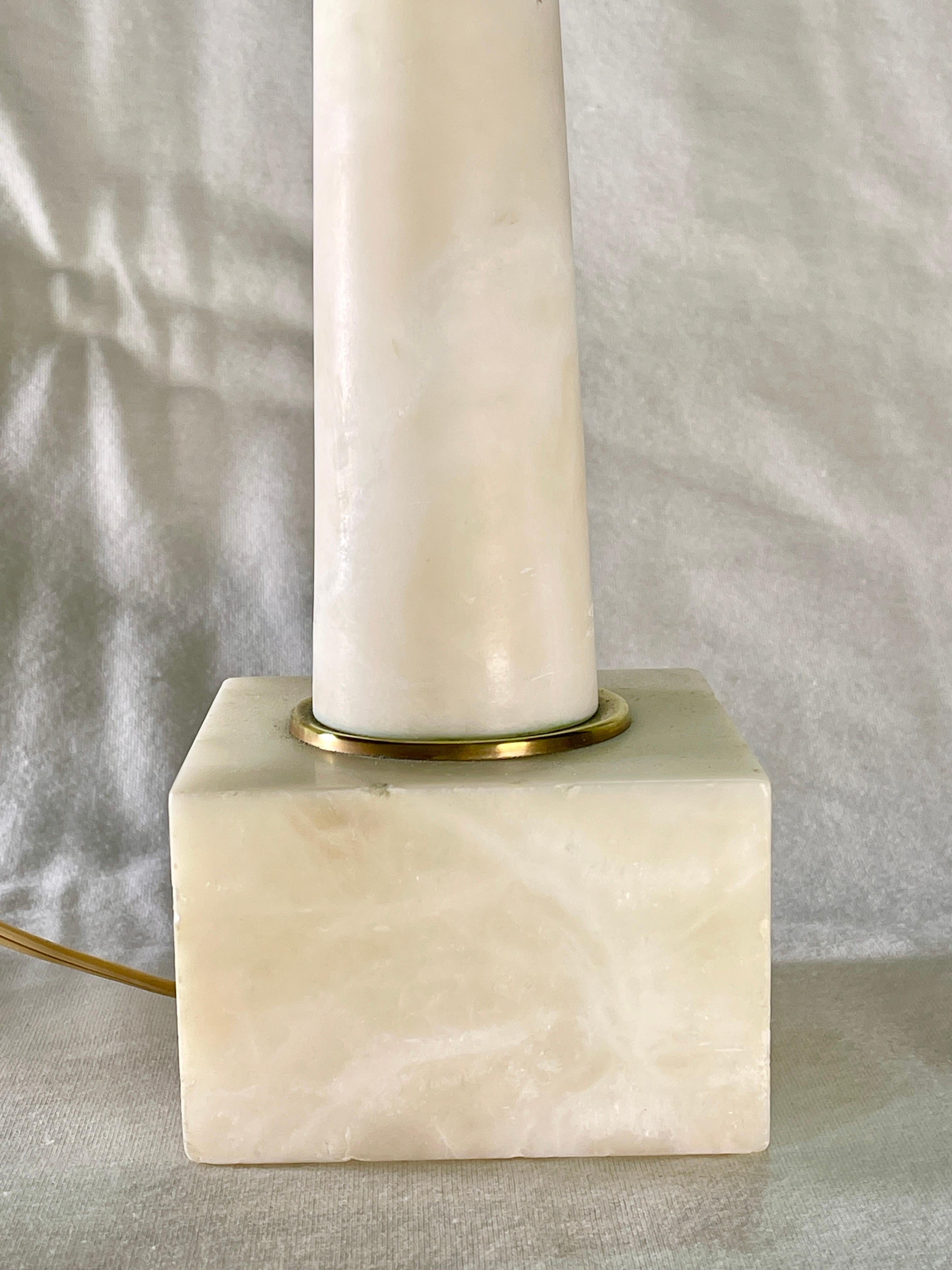 SG Italian Alabaster & Brass Table Lamp For Sale 8
