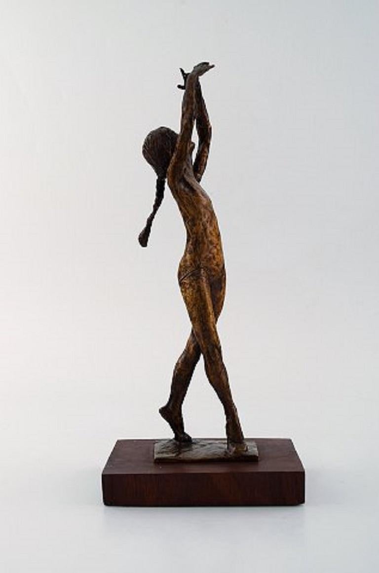 Danish S.G-Kelsey for Royal Copenhagen. Bronze Figure, Dancing Ballet Girl, 1975