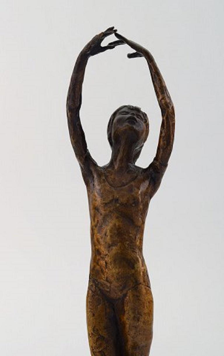 Late 20th Century S.G-Kelsey for Royal Copenhagen. Bronze Figure, Dancing Ballet Girl, 1975
