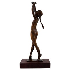 S.G-Kelsey for Royal Copenhagen. Bronze Figure, Dancing Ballet Girl, 1975