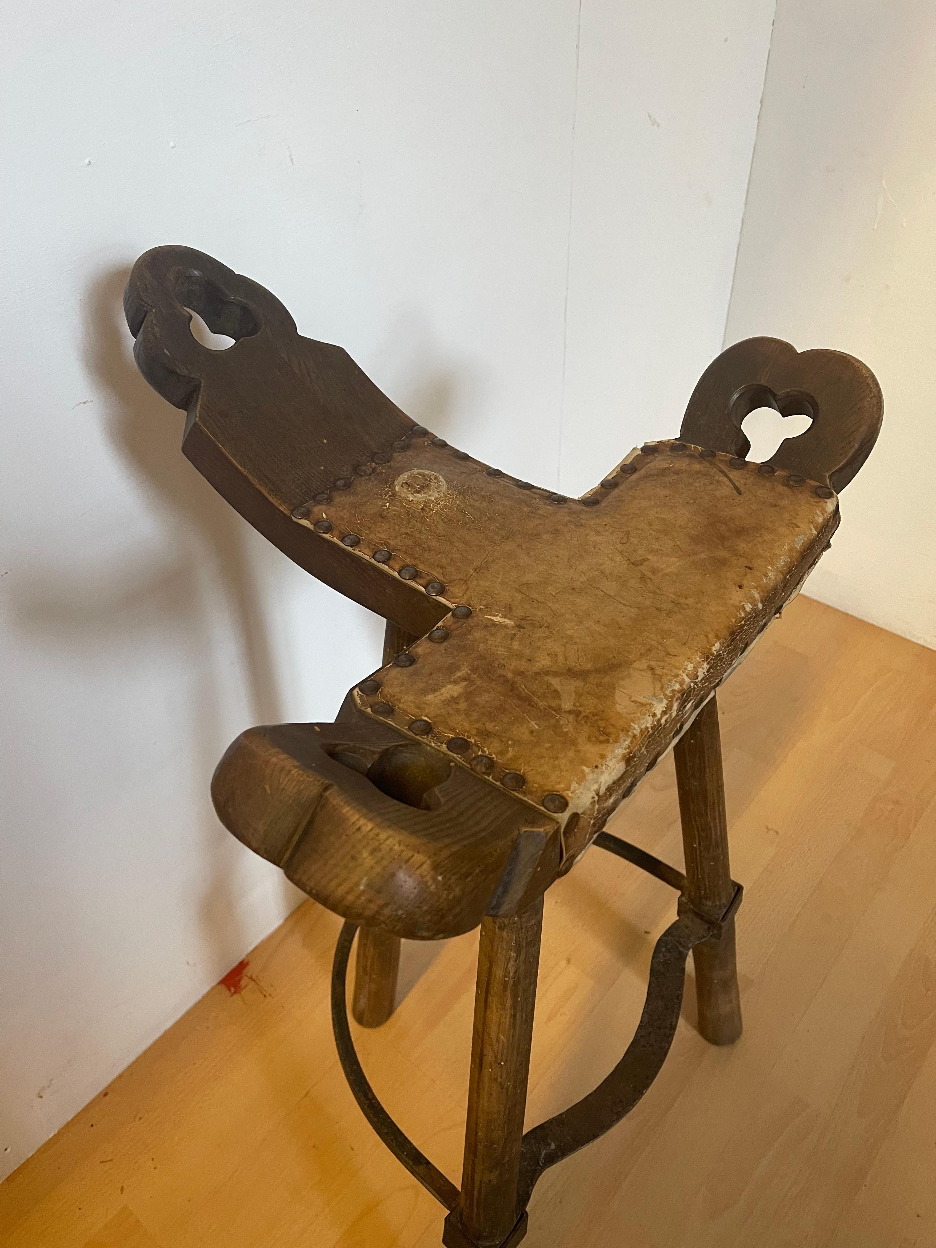 Italian Brutalist bar stools Mid-Century 1950s For Sale