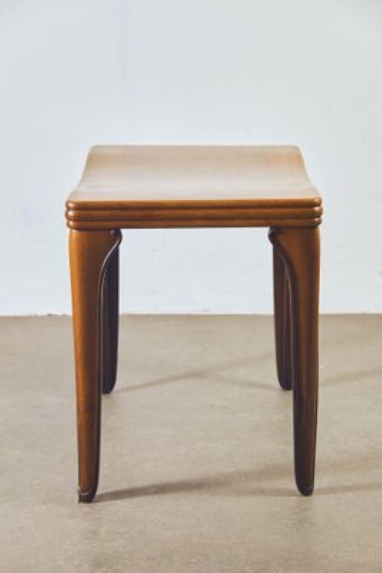 Oak Osvaldo Borsani stools, set of 2 1940s For Sale