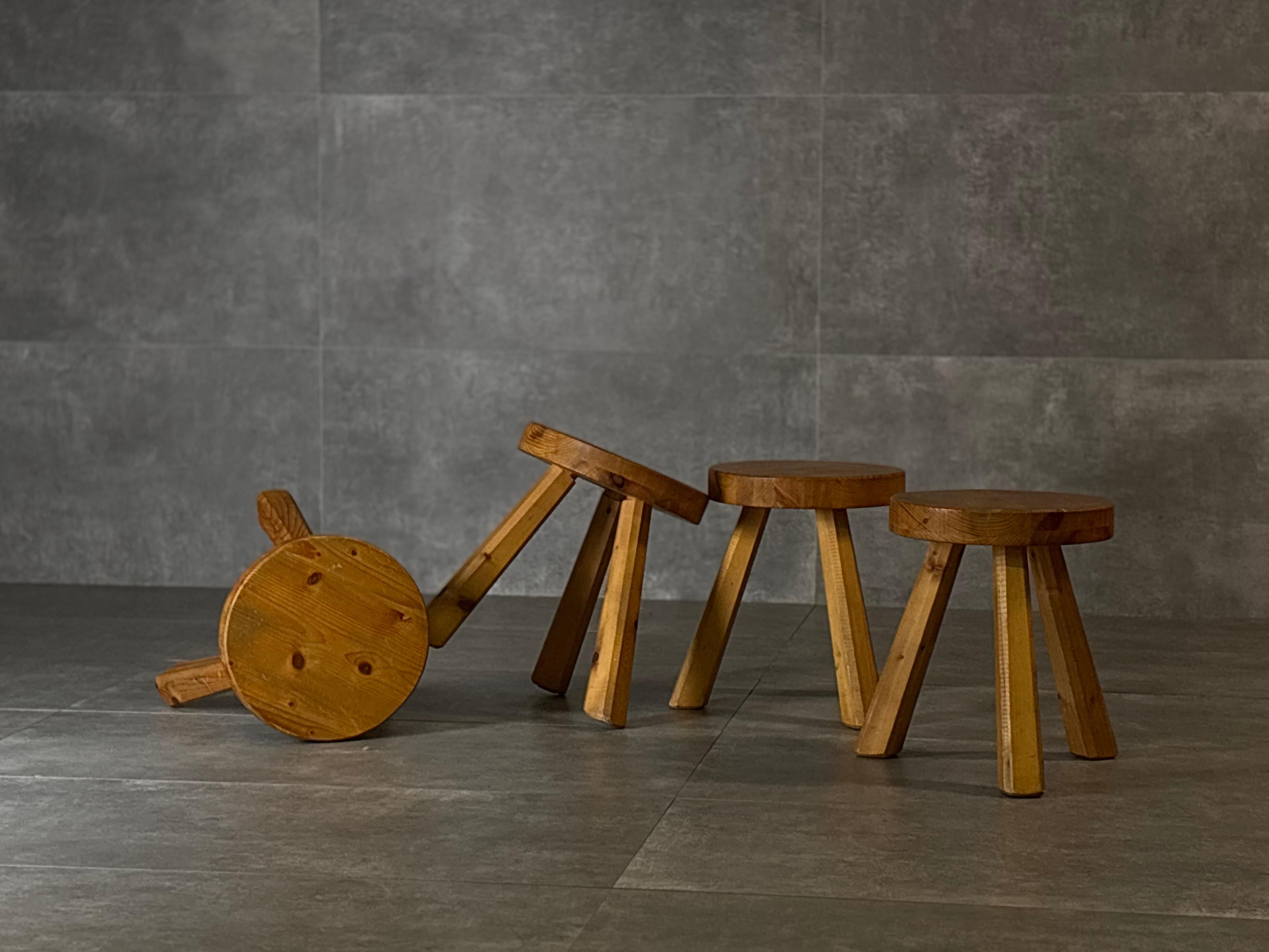 Sgabelli in legno anni '80, set di 4.
