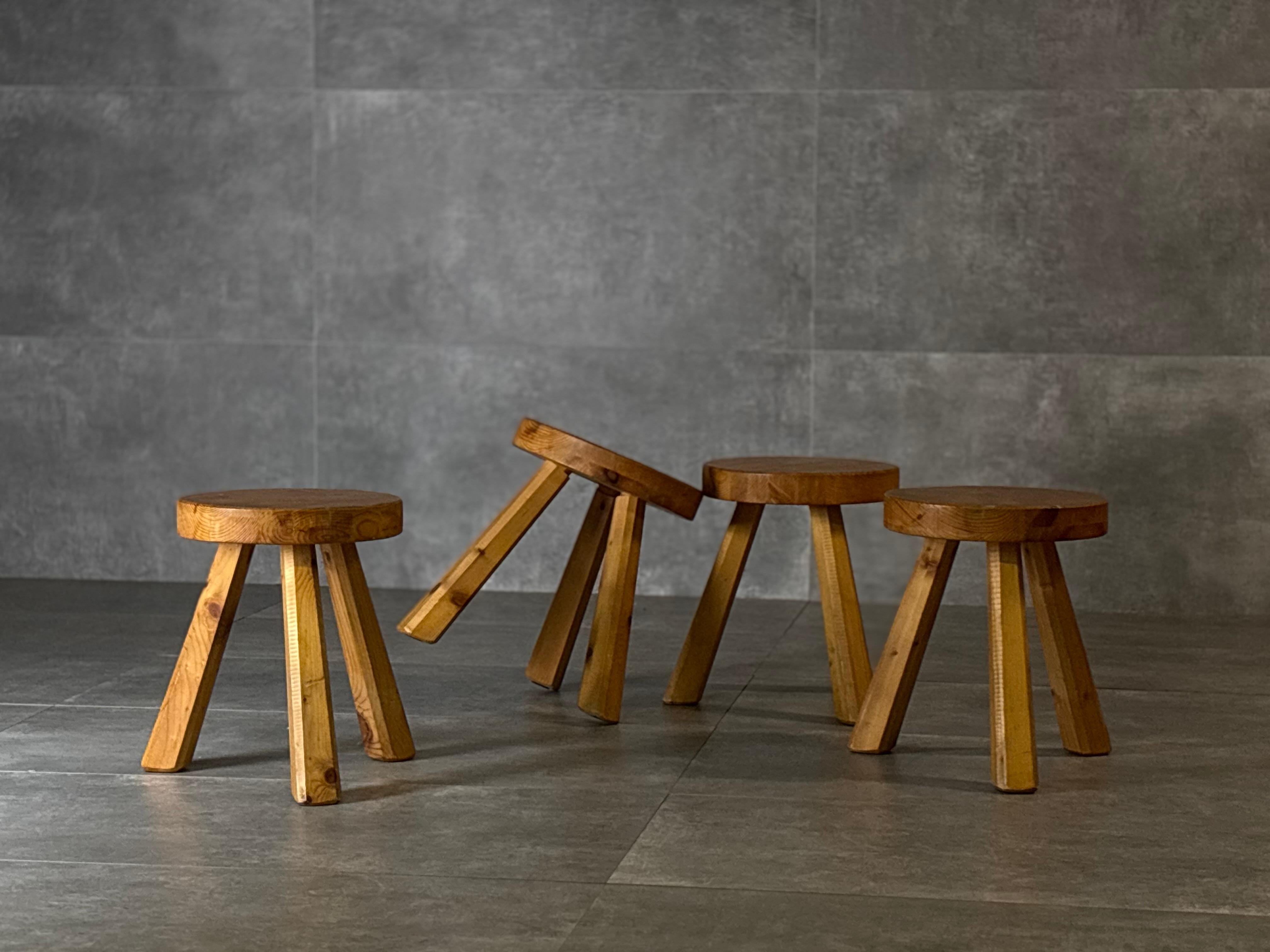 Fine XX secolo Sgabelli in legno, anni '80, set di 4