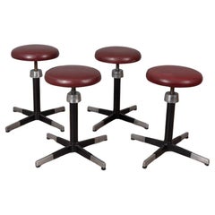 Sgabelli vintage anni 70 metallo e pelle design Monselarredo