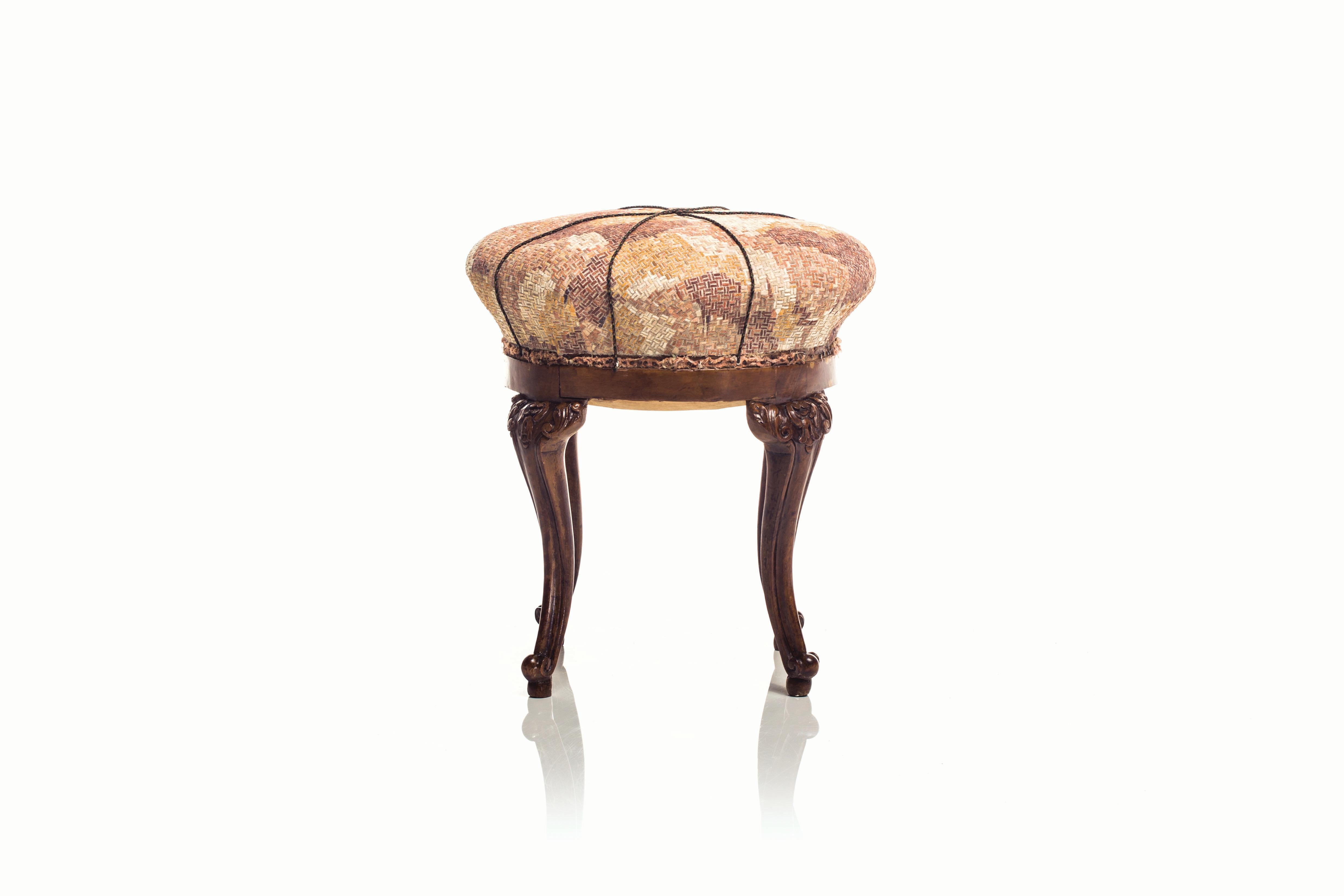 Sgabello Camouflage Antique wood stool by Yukiko Nagai
Dimensions: D40 x W40 x H45 cm
Material: Chestnut wood, Marble, Natural stone, Styrofoam, Glass fiber,
Resin, Cement, Stucco
Weight: 5 kg 

All pieces are handmade, so the colours and