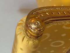 Classic Italian carved and gilded wooden stool, 20th century