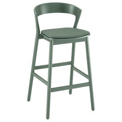 Edith Stool in Solid Ash Varnish and wood  Seat by Massimo Broglio