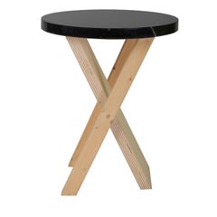 Sgabello Flat in Black Marquinia Marble