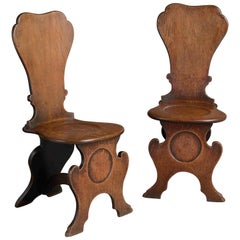 Antique Sgabello Hall Chairs