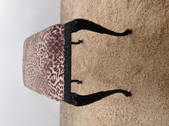 Sgabello in bronzo laccata nero italiano vintage secolo XX