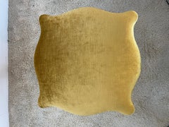 Black lacquered wood stool hand carved Italian Louis XV style