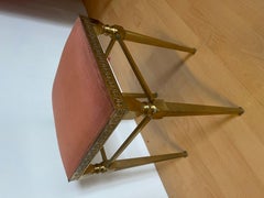 Tabouret italien en bronze doré de style lombard des années 1960