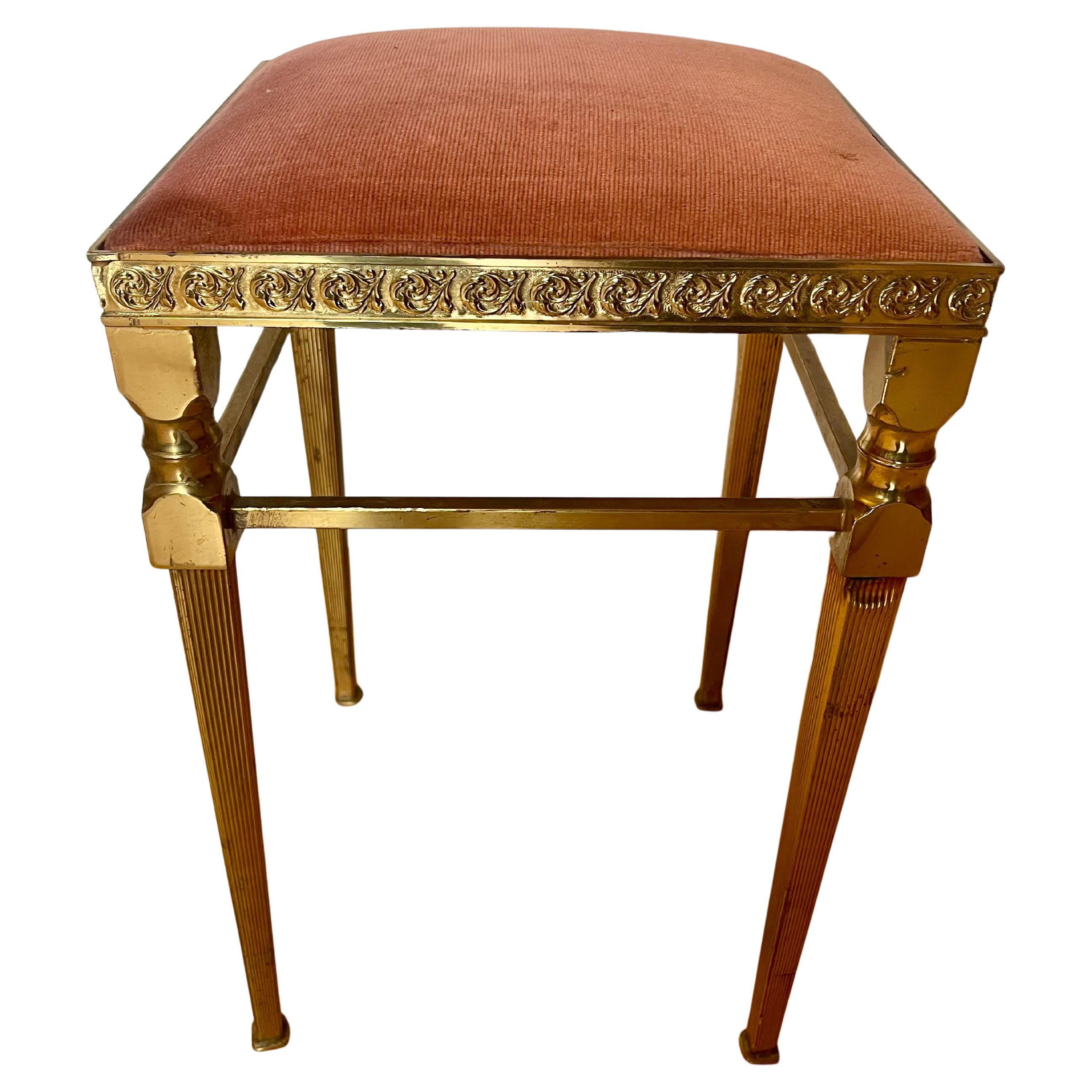Sgabello italiano in bronzo dorato degli anni '60 in stile lombardo in vendita