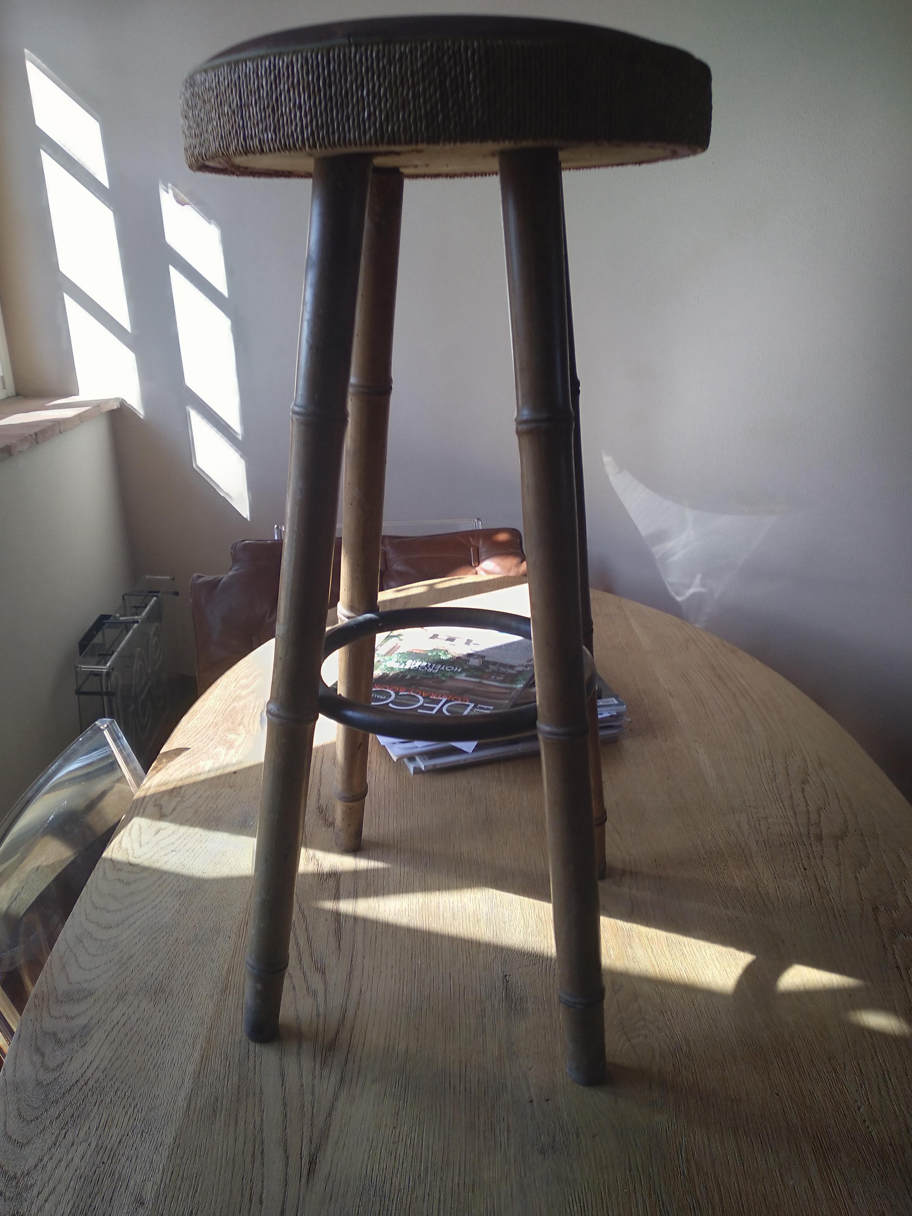 Mid-Century Modern Bambu Stool  For Sale 4