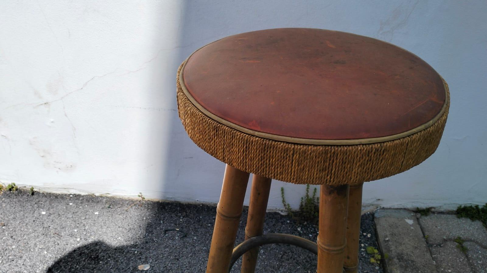 Mid-Century Modern Bambu Stool  In Good Condition For Sale In Lucca, IT