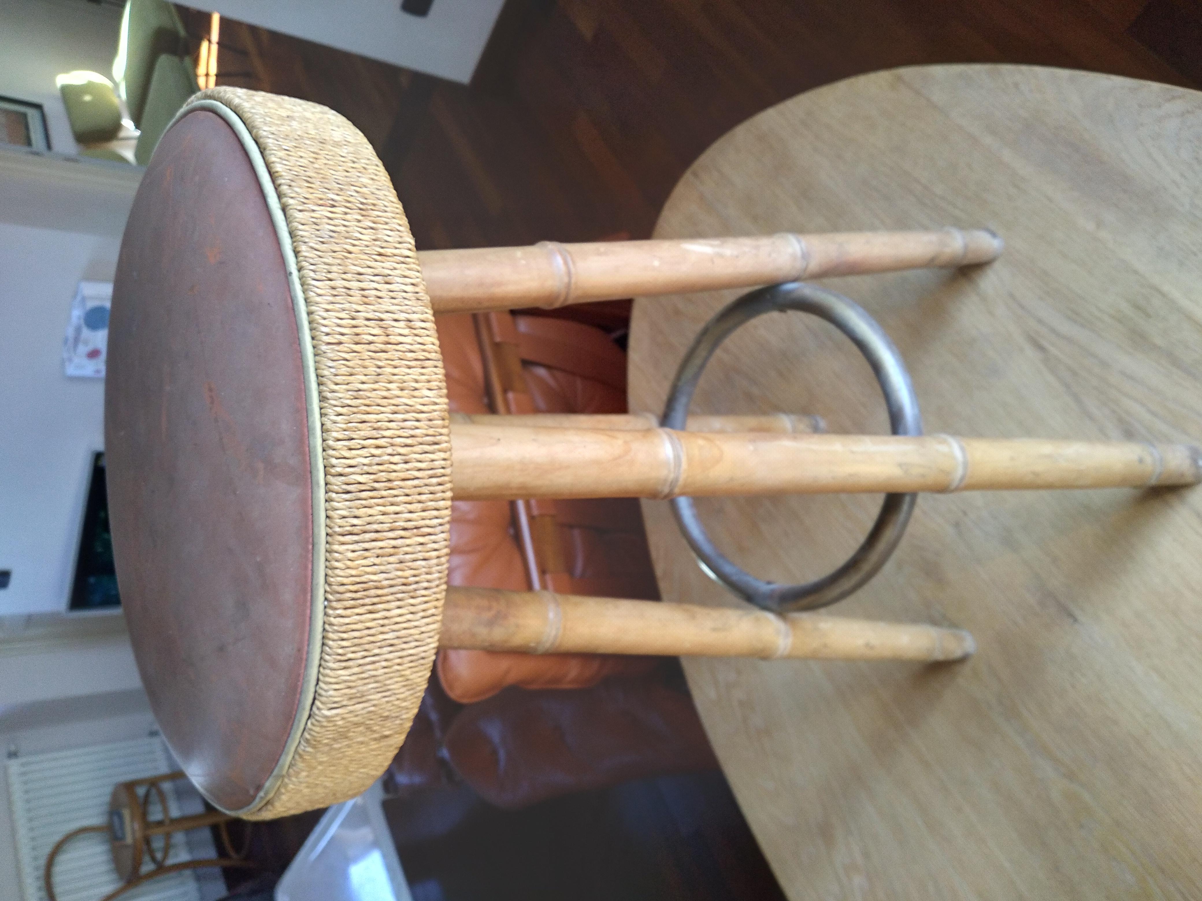 Mid-Century Modern Bambu Stool  For Sale 1