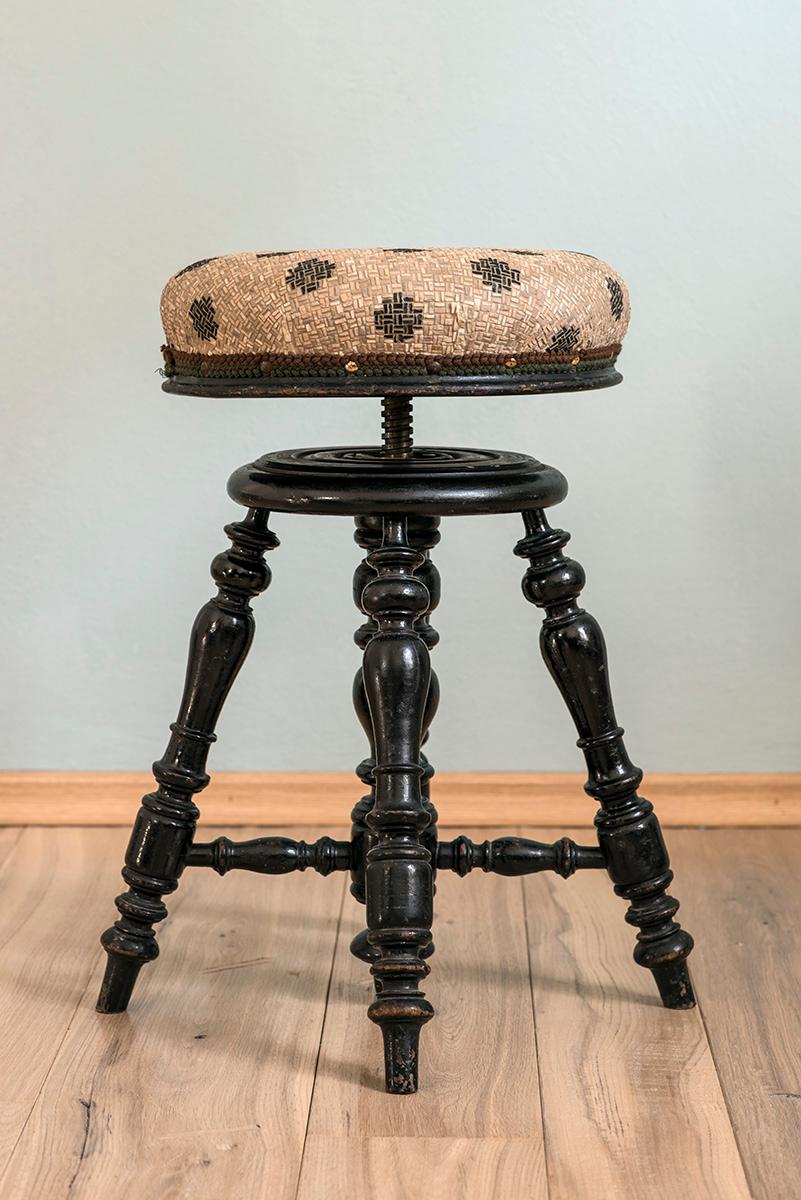 Sgabello Pois Antique wood stool by Yukiko Nagai
Dimensions: D33 x W33 x H50 cm
Material: Wood, Marble, Nero, Natural stone, Styrofoam, Glass fiber, Resin, Cement, Stucco
Weight: 10 kg 

*All pieces are handmade, so the colours and shapes of