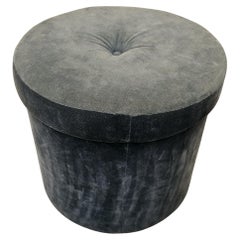Mid Century 1960s velvet round stool