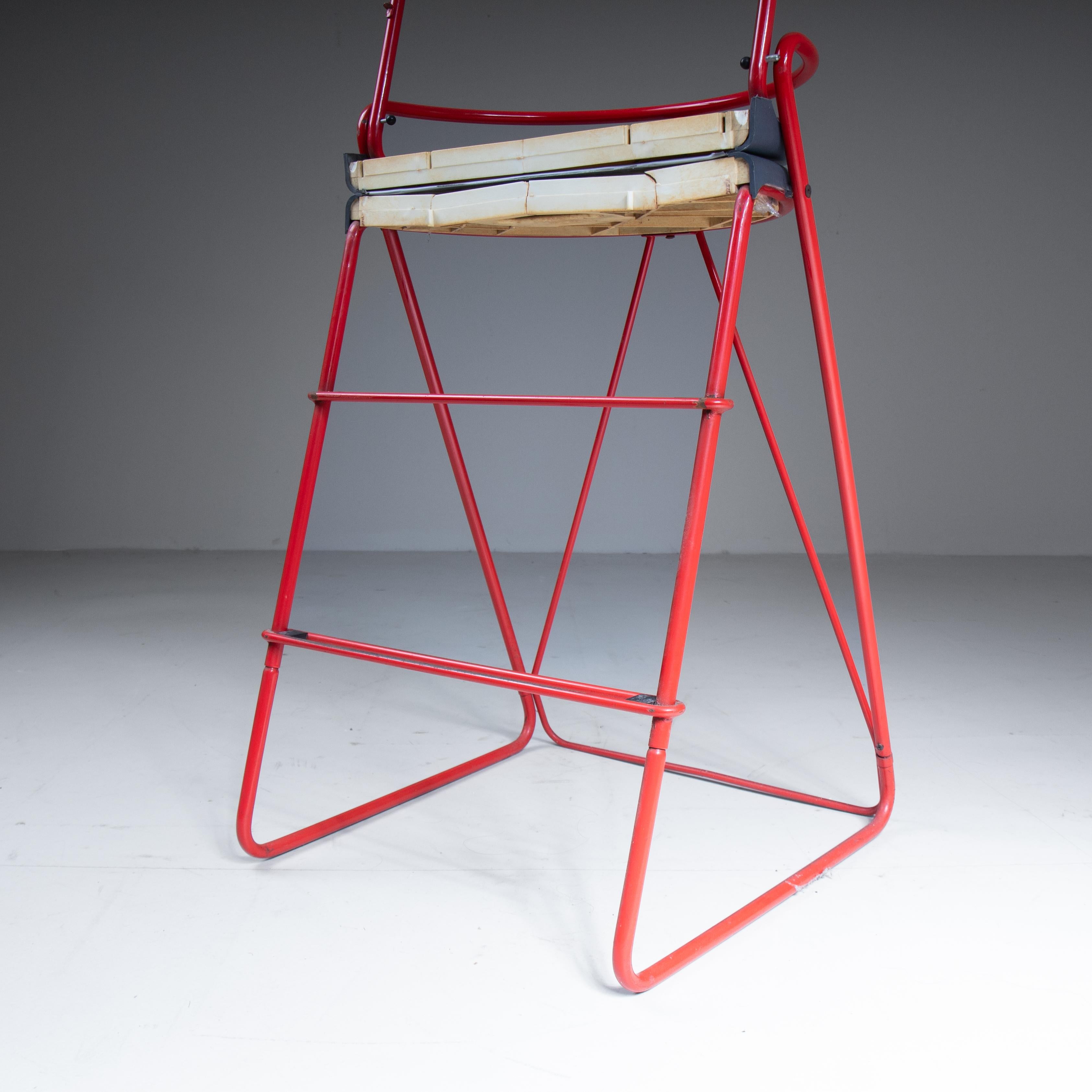 Stool - red ladder by Norda, 1970 For Sale 5