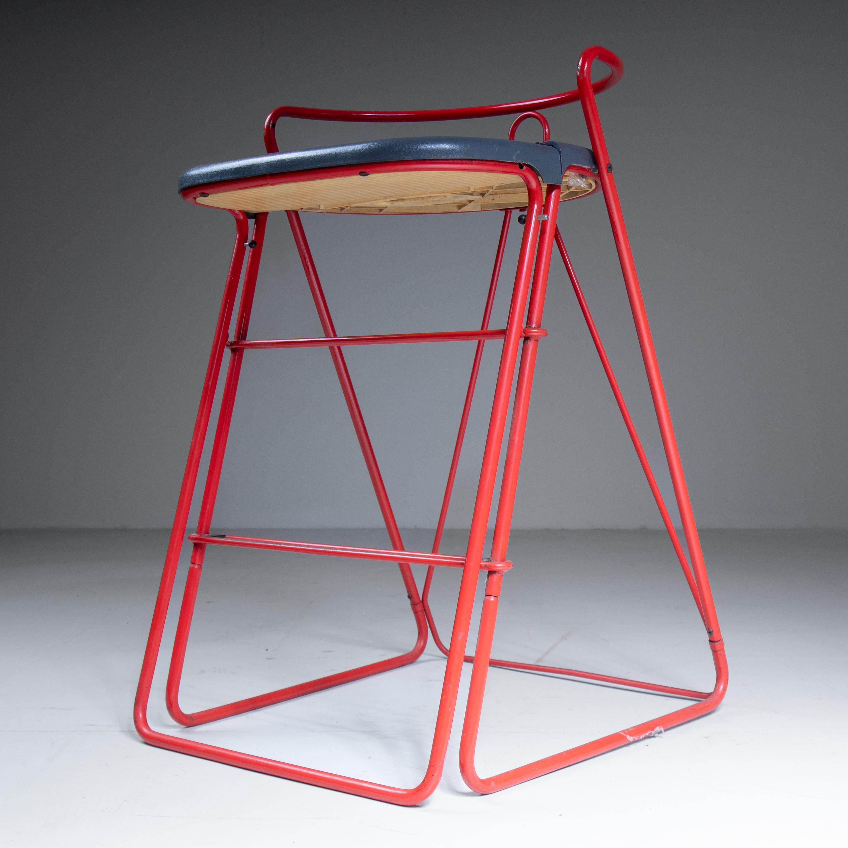 Stool - red ladder by Norda, 1970 For Sale 8