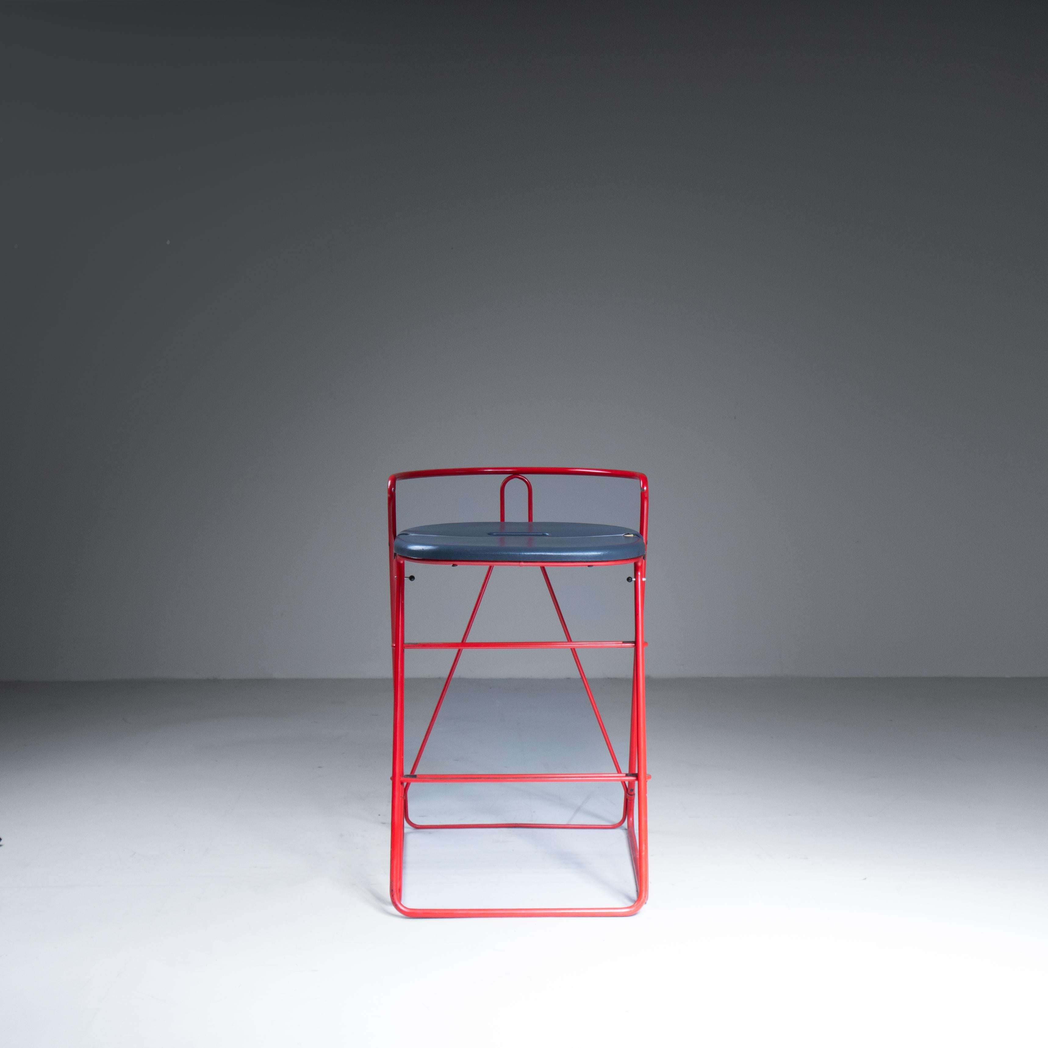 Space Age Stool - red ladder by Norda, 1970 For Sale