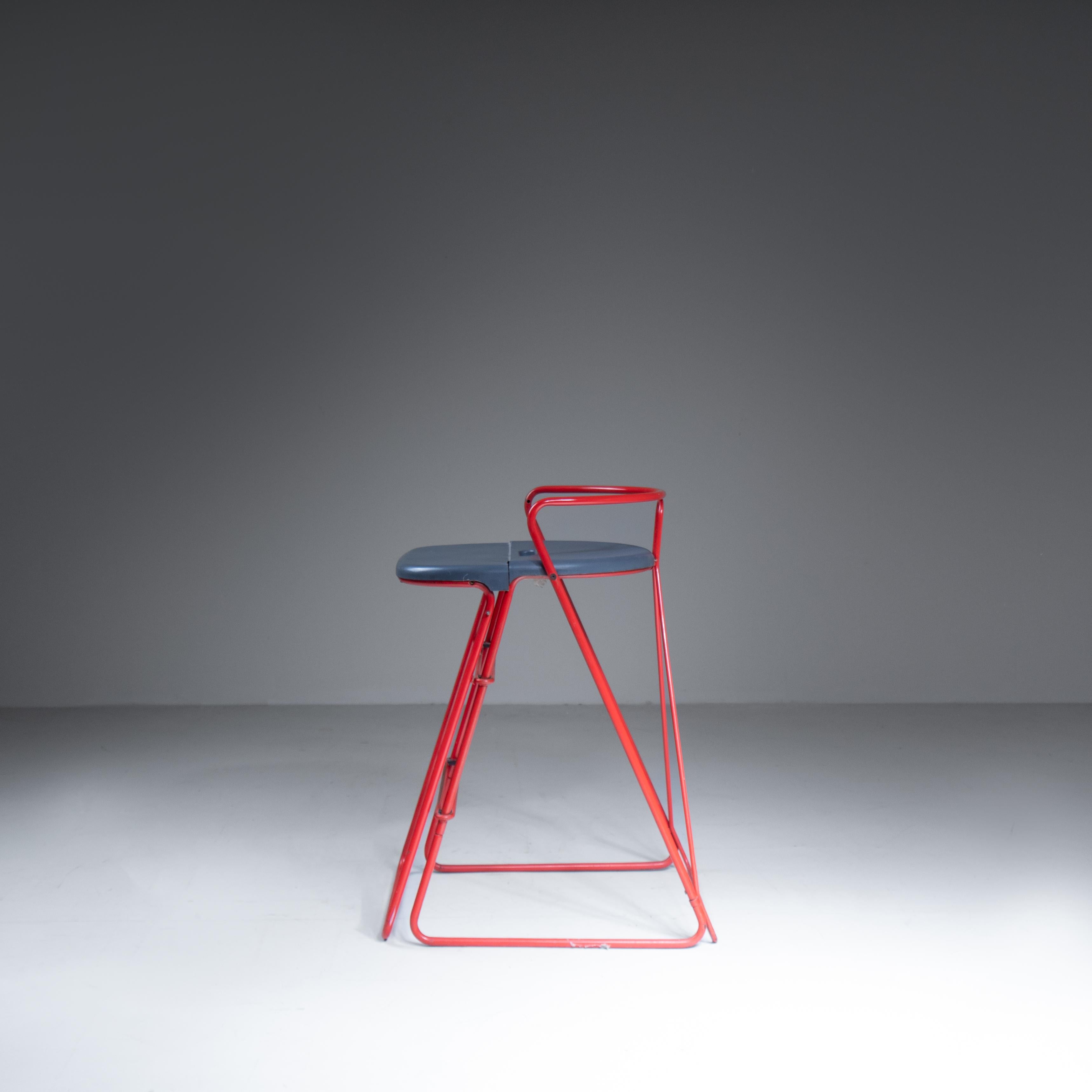 Stool - red ladder by Norda, 1970 In Good Condition For Sale In Milano, Lombardia