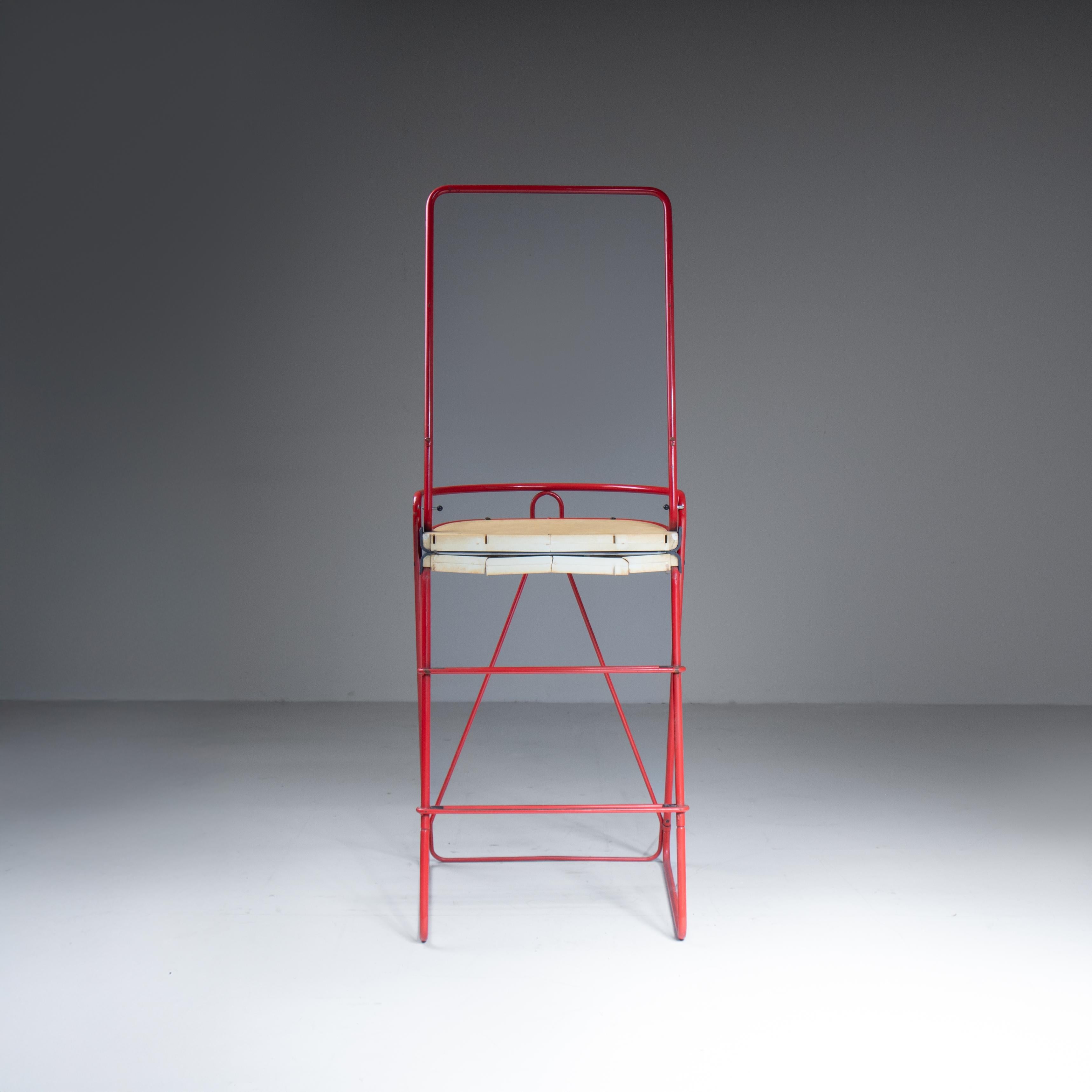 Metal Stool - red ladder by Norda, 1970 For Sale