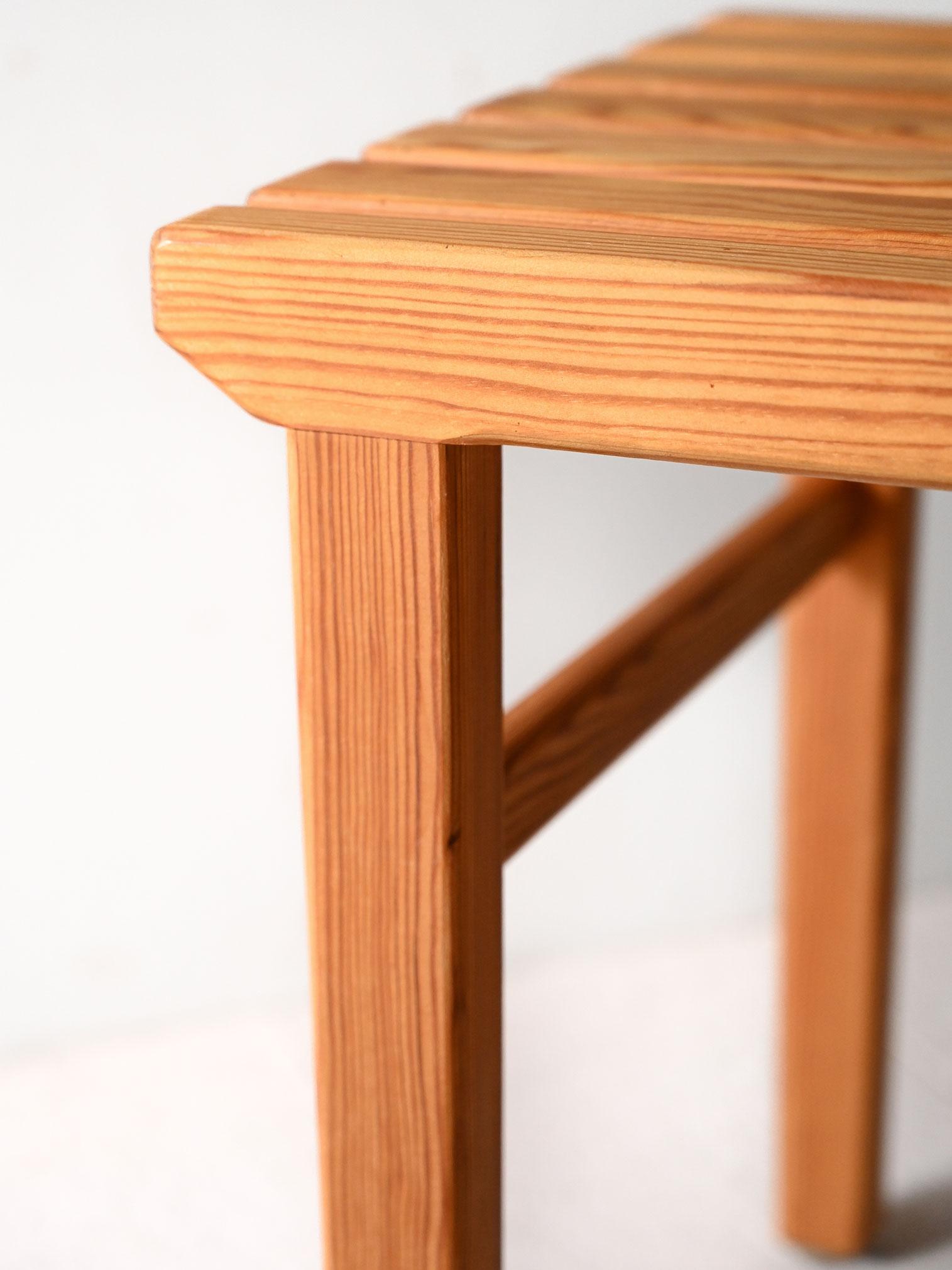 Scandinavian Modern Scandinavian 1960s slatted pine stool For Sale