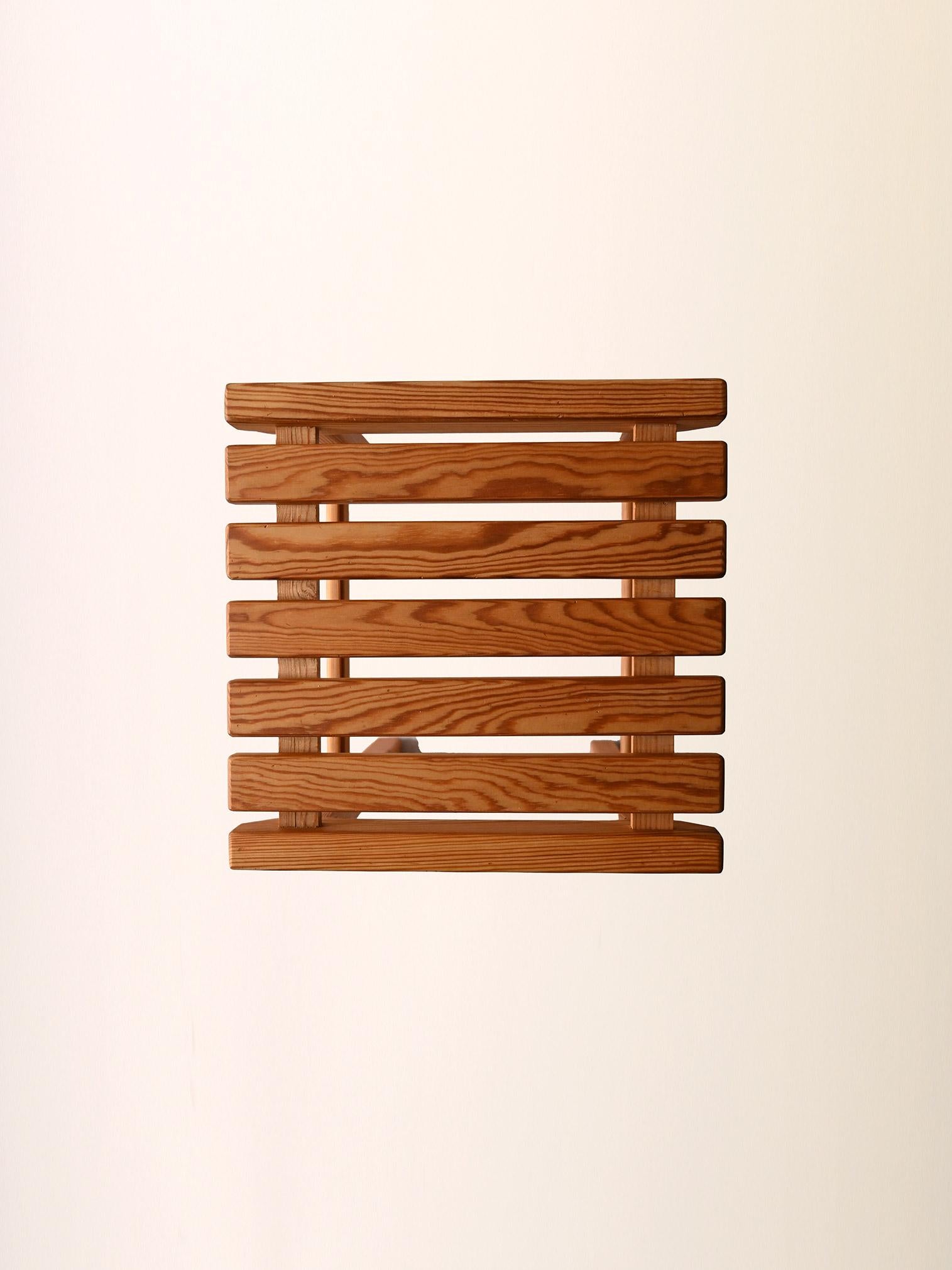 Mid-20th Century Scandinavian 1960s slatted pine stool For Sale