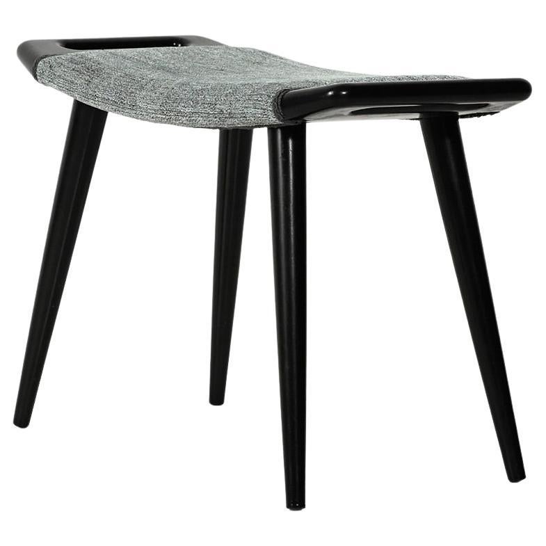 Sgabello scandinavo anni ’60 laccato nero For Sale