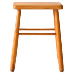 Tabouret scandinave en chêne des années 1950