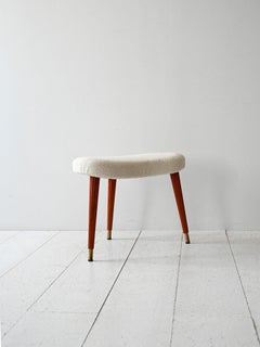 1940s Swedish stool with mahogany legs
