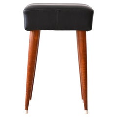 Vintage stool with leatherette seat
