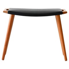 Vintage wood and leather stool
