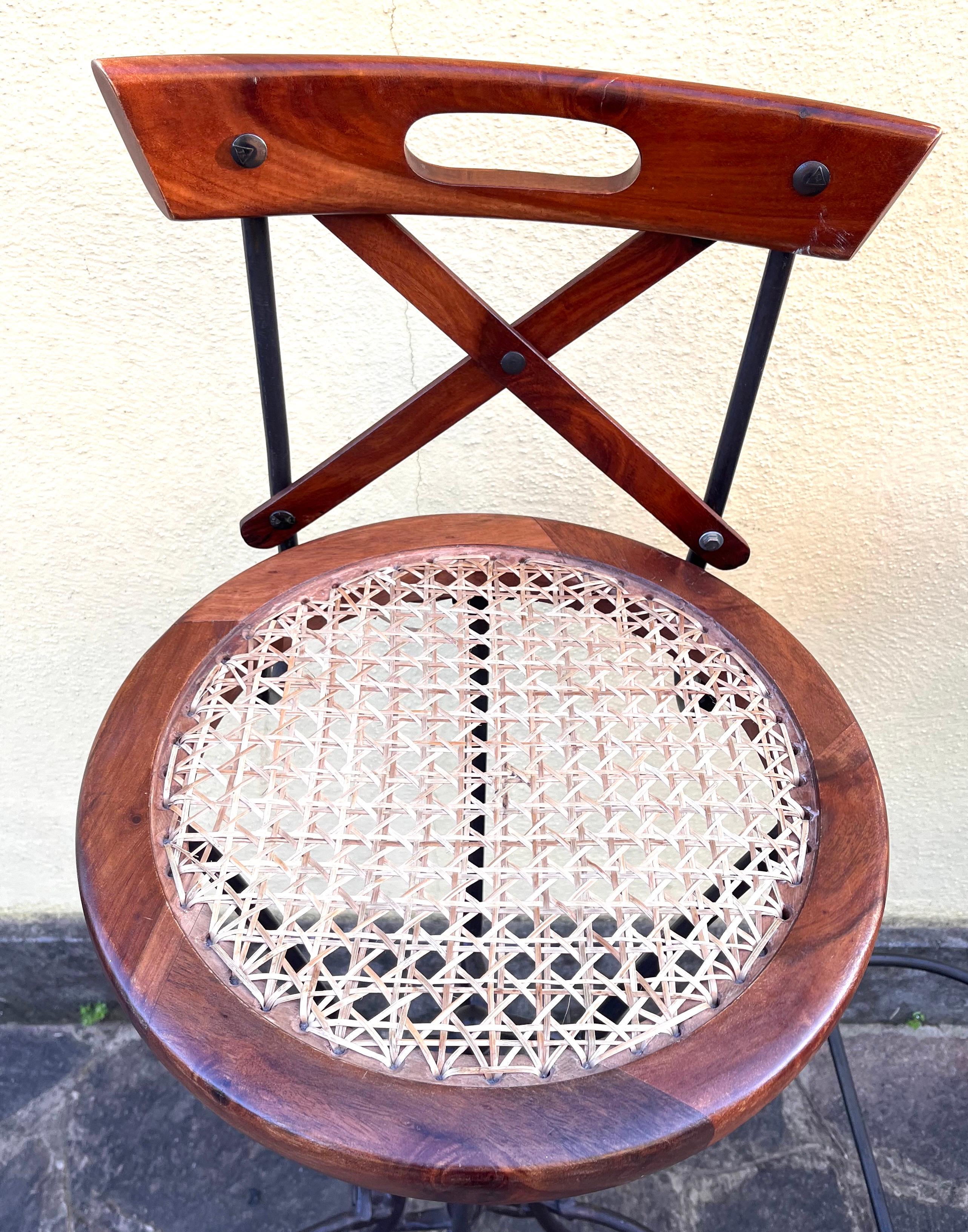 Wood Industrial iron stool For Sale