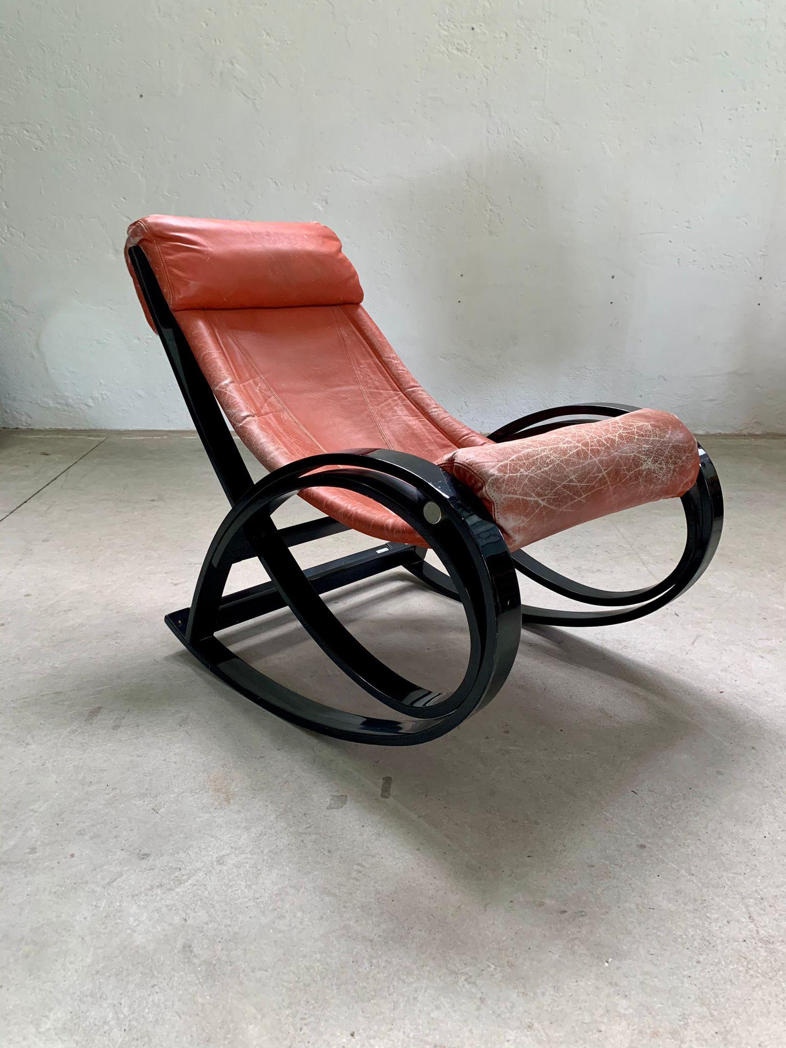Leather Sgarsul armchair by Gae Aulenti for Poltronova, Italy, 1960s For Sale