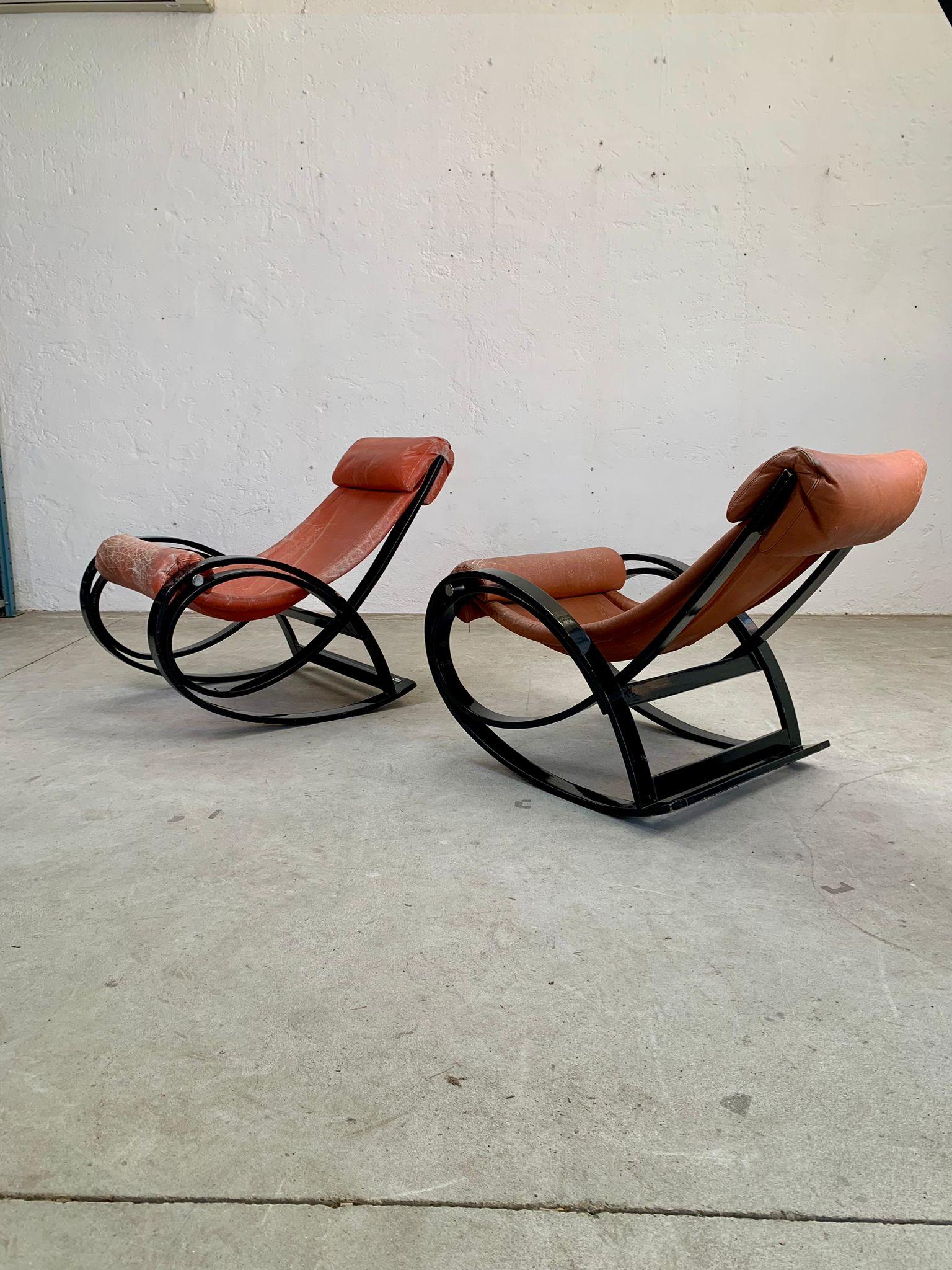Cuir Fauteuils Sgarsul par Gae Aulenti pour Poltronova, Italie, années 1960 en vente