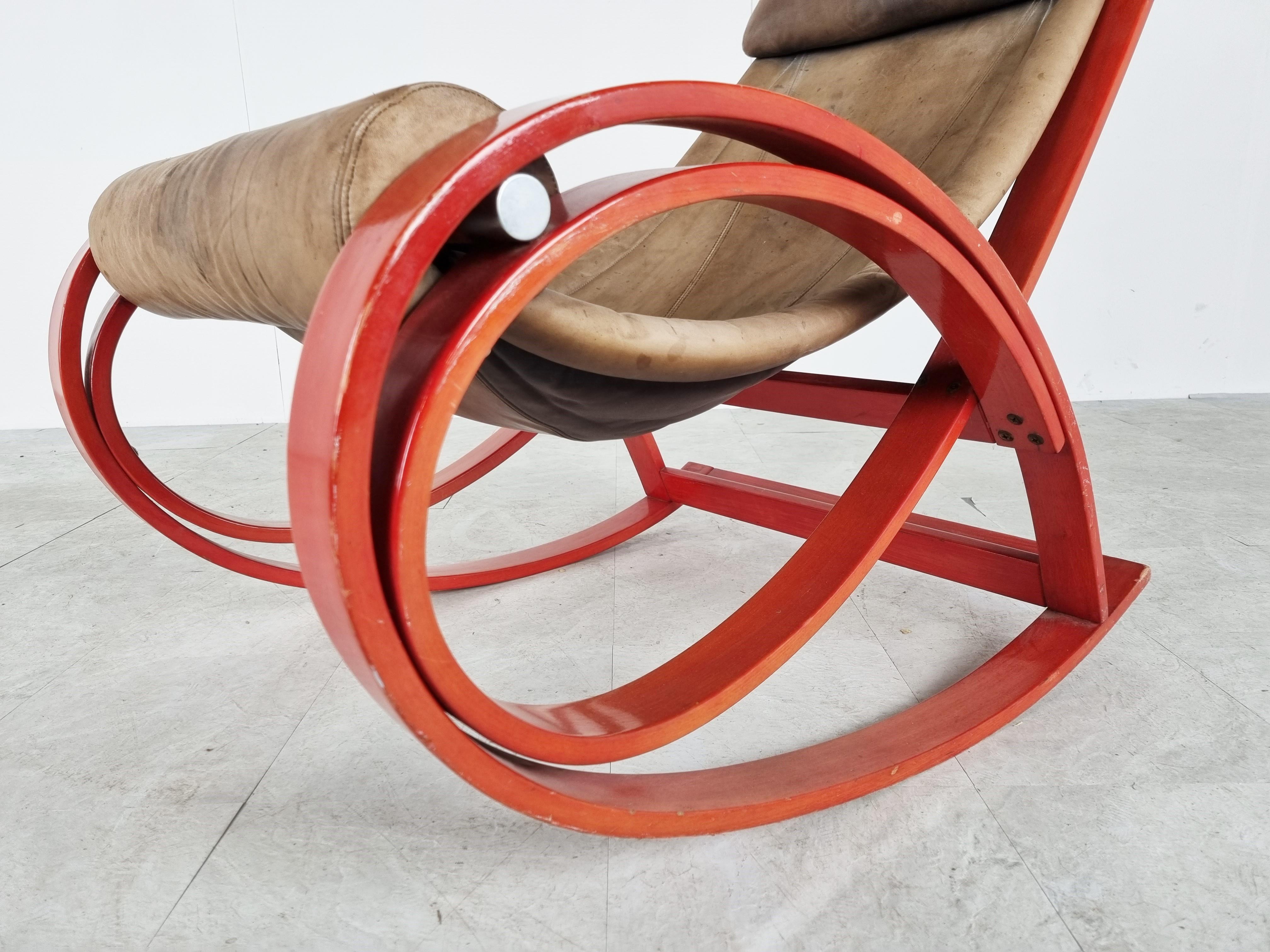 Sgarsul Rocking Chair by Gae Aulenti for Poltronova, 1960s For Sale 3